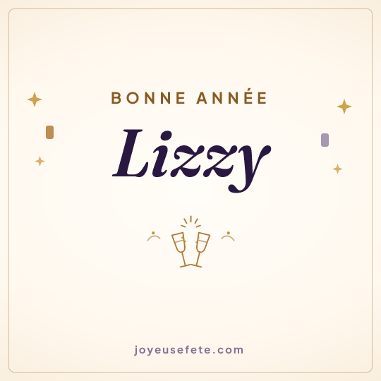 Image carrée « Bonne année Lizzy » pour WhatsApp