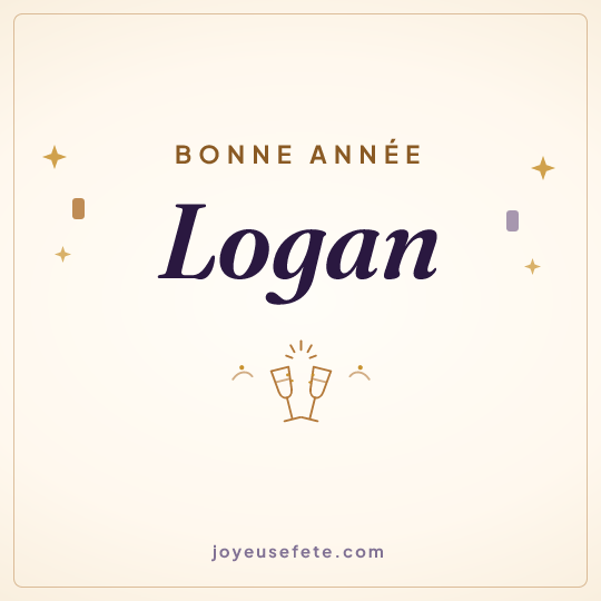 Image carrée « Bonne année Logan » pour WhatsApp