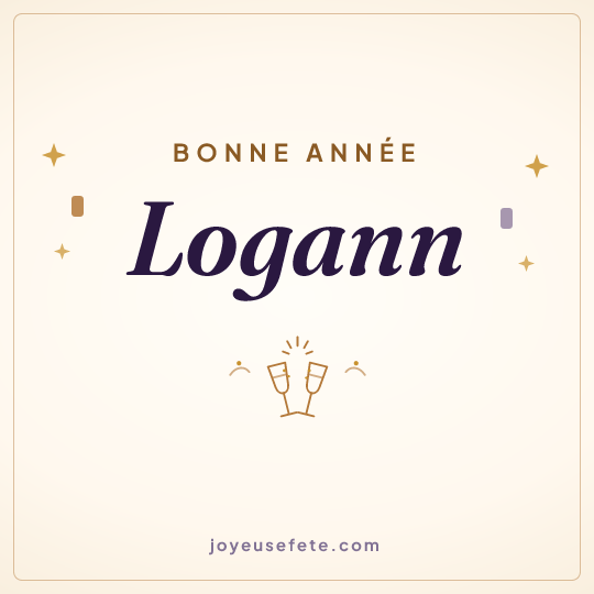 Image carrée « Bonne année Logann » pour WhatsApp