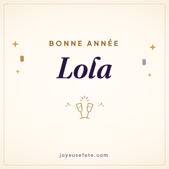 Image carrée « Bonne année Lola » pour WhatsApp