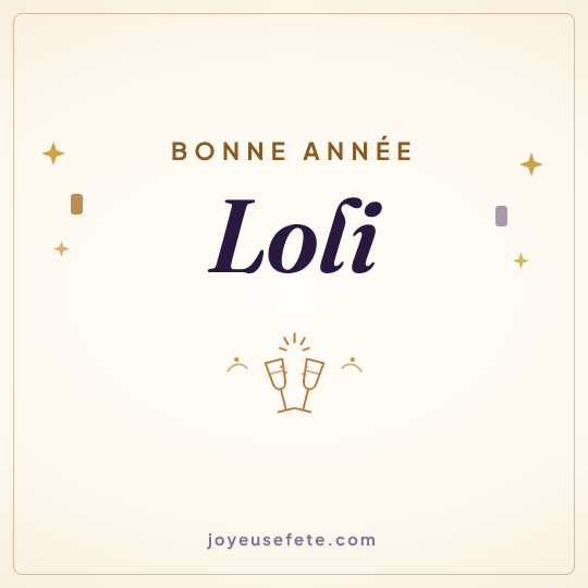 Image carrée « Bonne année Loli » pour WhatsApp