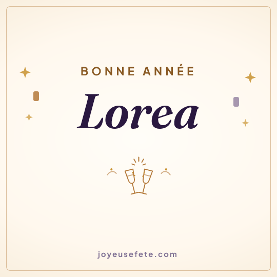 Image carrée « Bonne année Lorea » pour WhatsApp