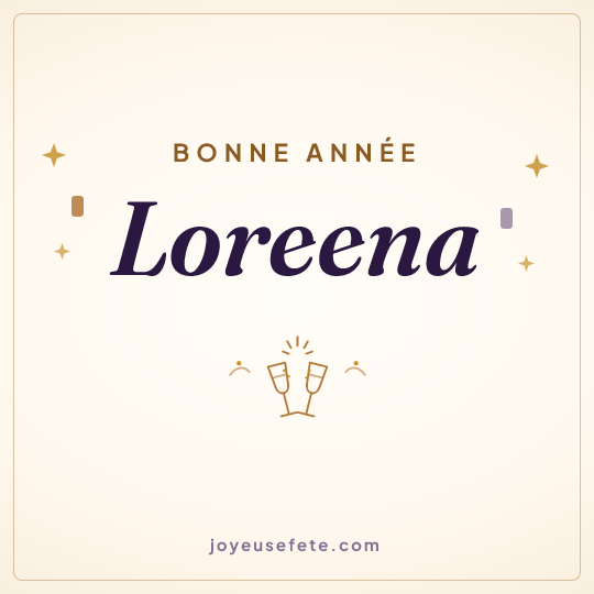 Image carrée « Bonne année Loreena » pour WhatsApp