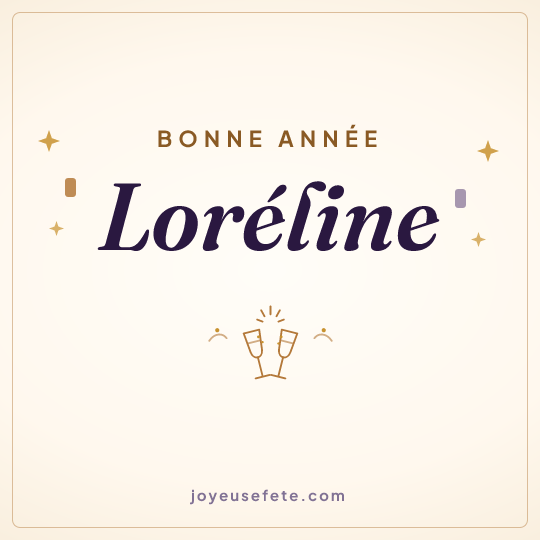 Image carrée « Bonne année Loréline » pour WhatsApp