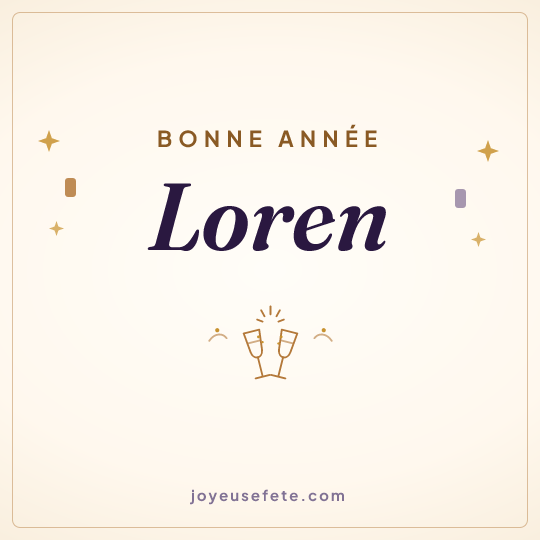 Image carrée « Bonne année Loren » pour WhatsApp