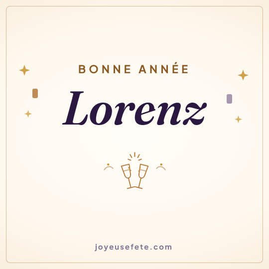 Image carrée « Bonne année Lorenz » pour WhatsApp