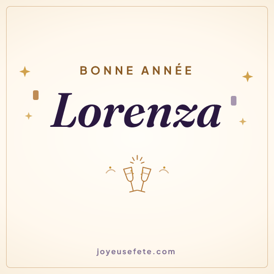 Image carrée « Bonne année Lorenza » pour WhatsApp