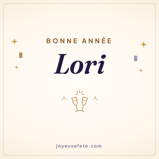 Image carrée « Bonne année Lori » pour WhatsApp