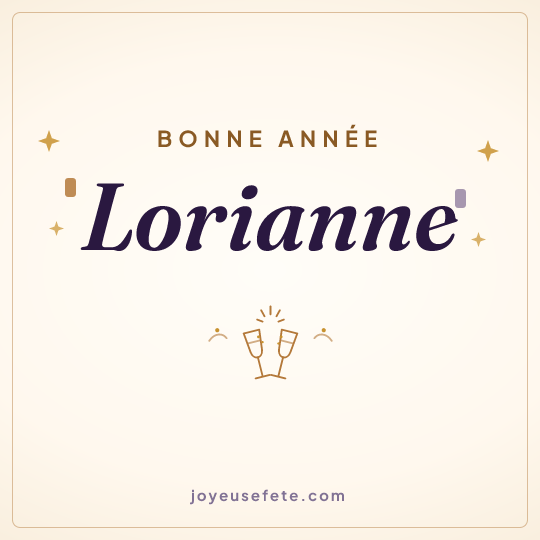Image carrée « Bonne année Lorianne » pour WhatsApp
