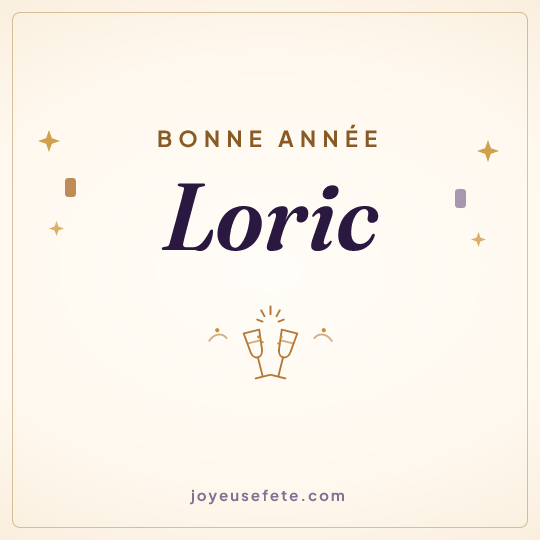 Image carrée « Bonne année Loric » pour WhatsApp