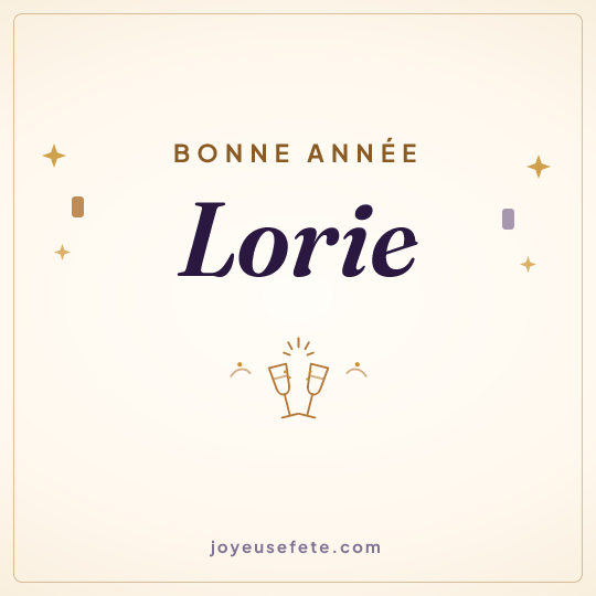 Image carrée « Bonne année Lorie » pour WhatsApp