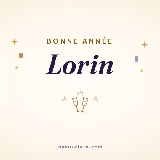Image carrée « Bonne année Lorin » pour WhatsApp