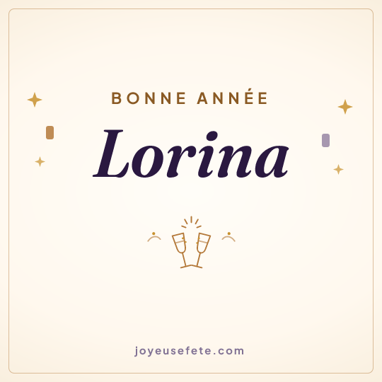 Image carrée « Bonne année Lorina » pour WhatsApp