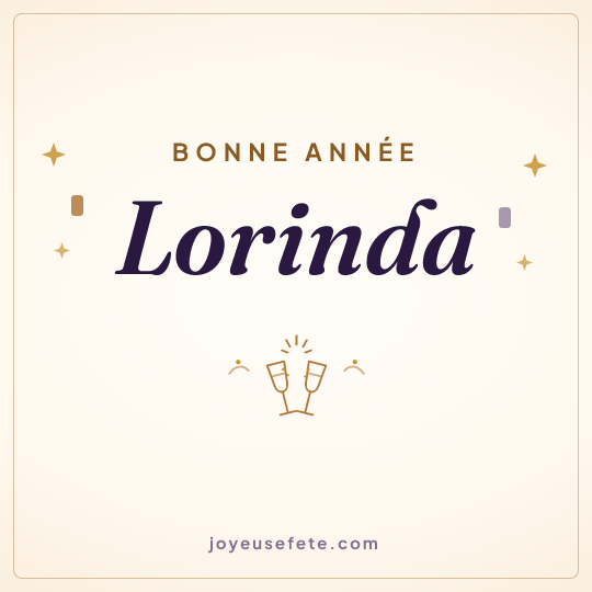 Image carrée « Bonne année Lorinda » pour WhatsApp