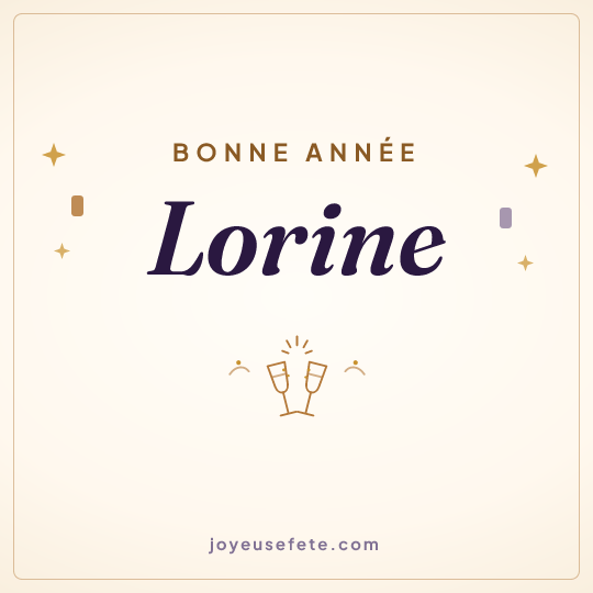 Image carrée « Bonne année Lorine » pour WhatsApp