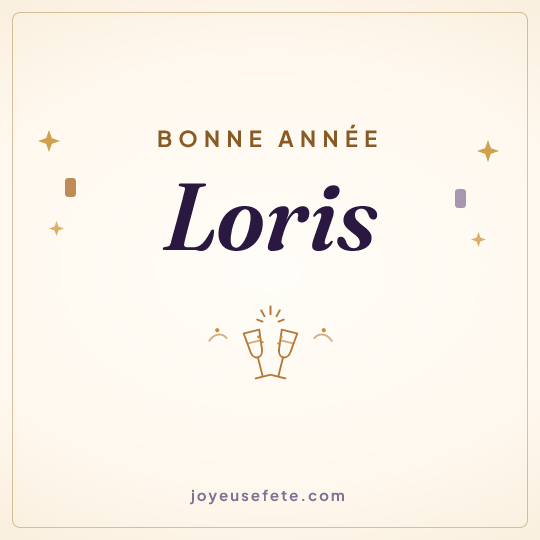 Image carrée « Bonne année Loris » pour WhatsApp
