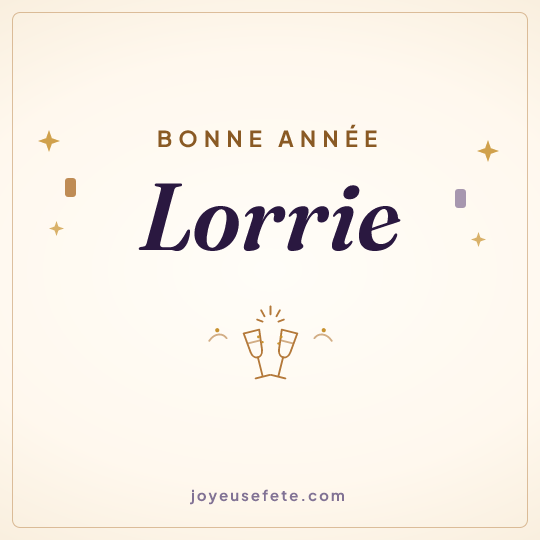 Image carrée « Bonne année Lorrie » pour WhatsApp