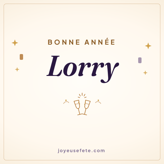 Image carrée « Bonne année Lorry » pour WhatsApp