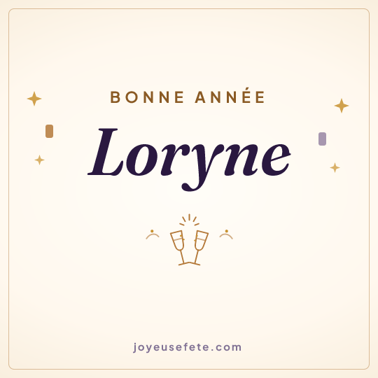 Image carrée « Bonne année Loryne » pour WhatsApp