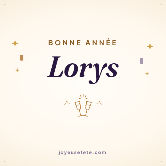 Image carrée « Bonne année Lorys » pour WhatsApp