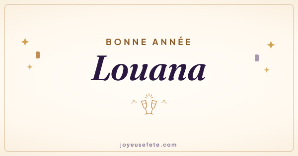Image « Bonne année Louana » au format large