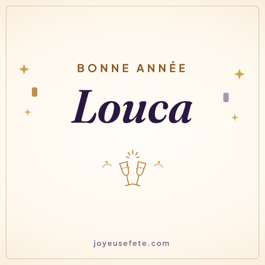 Image carrée « Bonne année Louca » pour WhatsApp