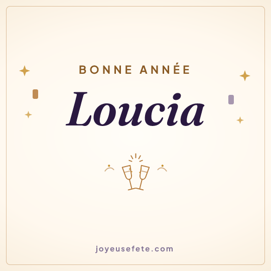Image carrée « Bonne année Loucia » pour WhatsApp