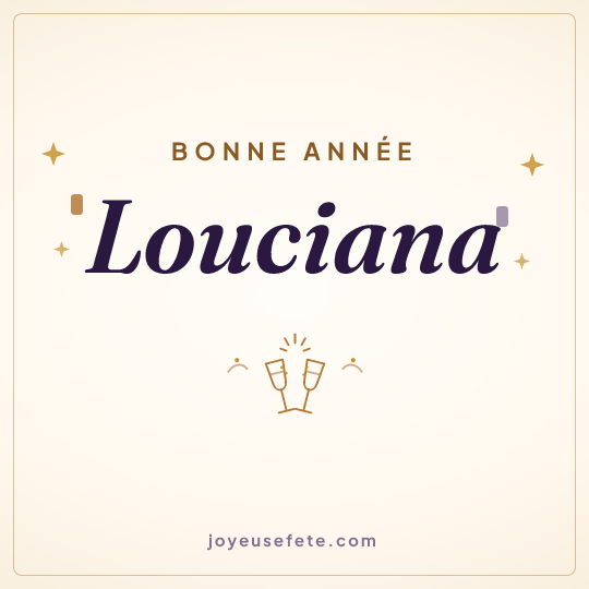 Image carrée « Bonne année Louciana » pour WhatsApp