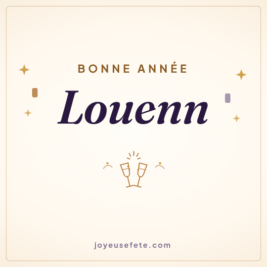 Image carrée « Bonne année Louenn » pour WhatsApp