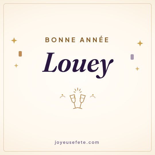 Image carrée « Bonne année Louey » pour WhatsApp