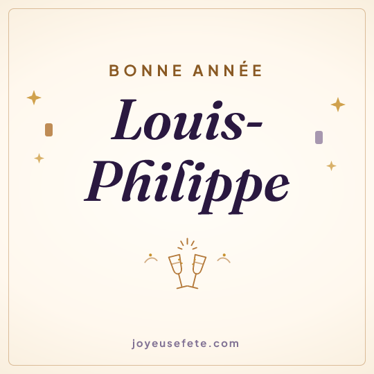Image carrée « Bonne année Louis-Philippe » pour WhatsApp