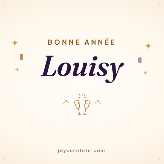 Image carrée « Bonne année Louisy » pour WhatsApp