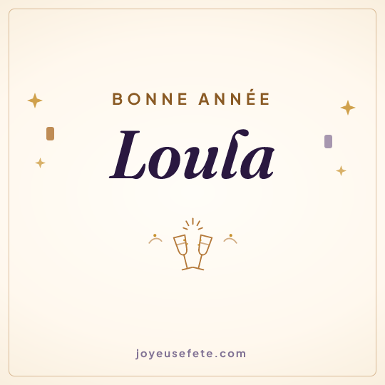 Image carrée « Bonne année Loula » pour WhatsApp