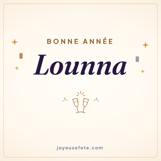 Image carrée « Bonne année Lounna » pour WhatsApp