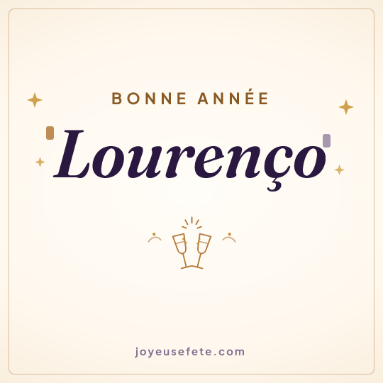 Image carrée « Bonne année Lourenço » pour WhatsApp