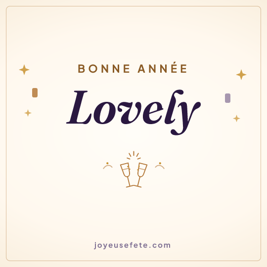 Image carrée « Bonne année Lovely » pour WhatsApp
