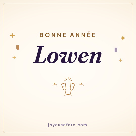 Image carrée « Bonne année Lowen » pour WhatsApp