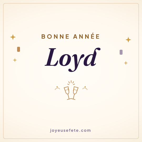 Image carrée « Bonne année Loyd » pour WhatsApp