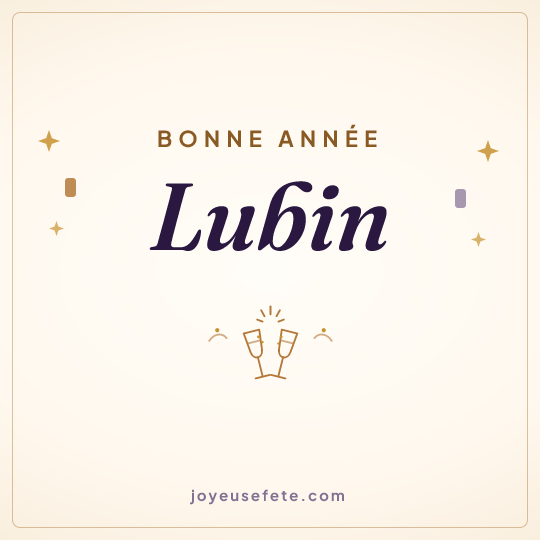 Image carrée « Bonne année Lubin » pour WhatsApp