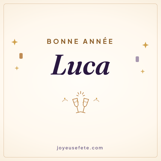 Image carrée « Bonne année Luca » pour WhatsApp