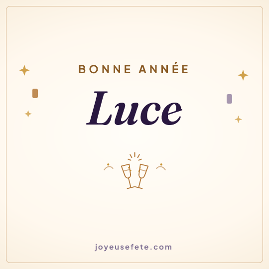 Image carrée « Bonne année Luce » pour WhatsApp