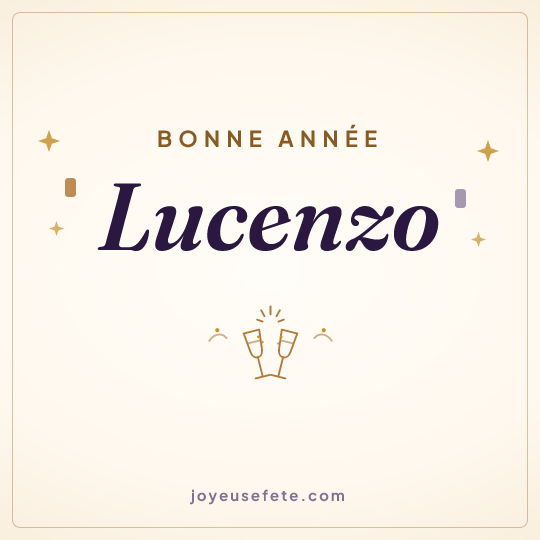 Image carrée « Bonne année Lucenzo » pour WhatsApp