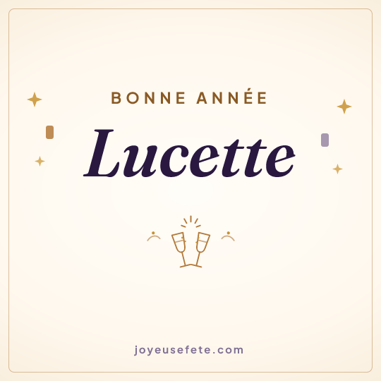 Image carrée « Bonne année Lucette » pour WhatsApp