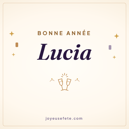 Image carrée « Bonne année Lucia » pour WhatsApp
