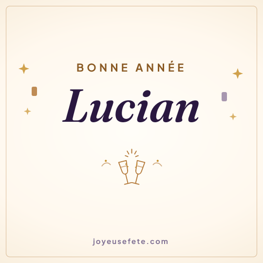 Image carrée « Bonne année Lucian » pour WhatsApp