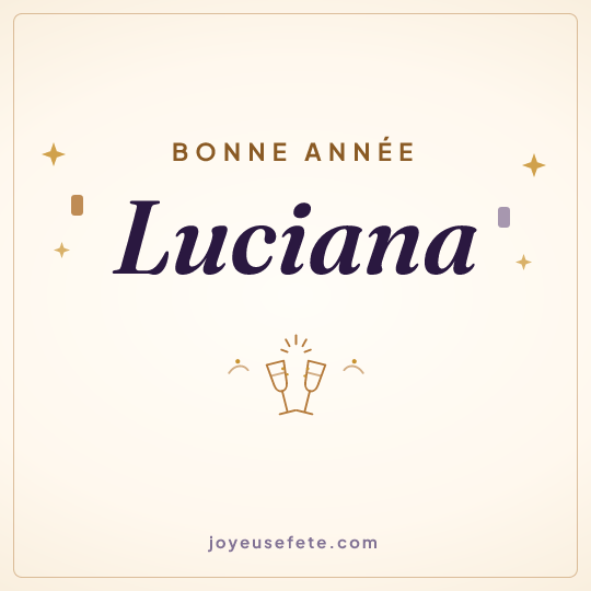 Image carrée « Bonne année Luciana » pour WhatsApp
