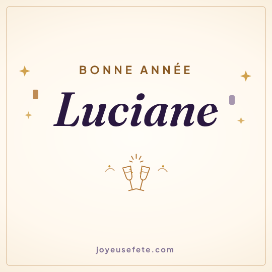 Image carrée « Bonne année Luciane » pour WhatsApp