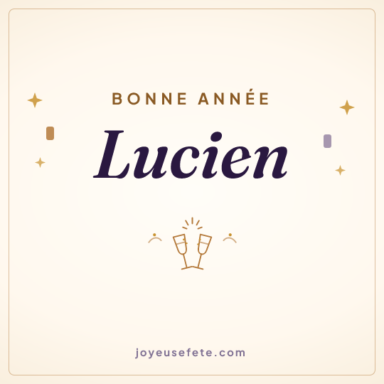 Image carrée « Bonne année Lucien » pour WhatsApp
