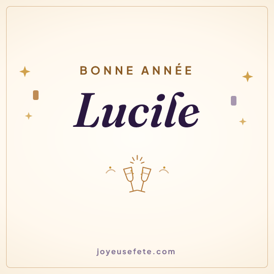 Image carrée « Bonne année Lucile » pour WhatsApp