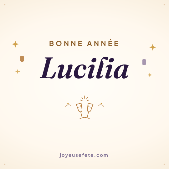 Image carrée « Bonne année Lucilia » pour WhatsApp